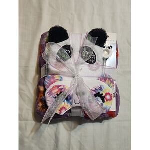 Forrest Purple Blanket Cozy Gift Set Panda Notebook Pencils Shaker Pen Eye Mask
